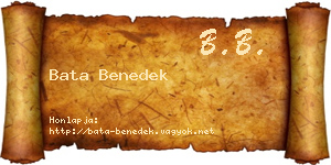 Bata Benedek névjegykártya